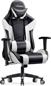 Fauteuil Gaming Ergonomique Mfavour avec Appui Tête et Accoudoirs Inclinables