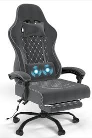 Fauteuil Gaming Devoko Massante Ergonomique avec Appui Tête et Repose Pied