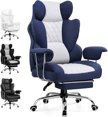 Chaise Gaming Ergonomique GTPLAYER avec Accoudoirs et Repose Pieds en Foncé Blanc