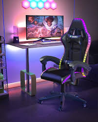 Chaise Gaming Bigzzia avec Éclairages LED Spectaculaires