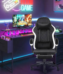 Chaise Gaming Ergonomique AUNEK - Repose Pieds Inclinable et Accoudoirs Ajustables