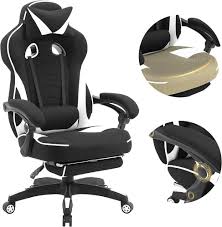 Fauteuil de Gaming WOLTU BS83ws avec Appuie-Tête et Repose-Pieds