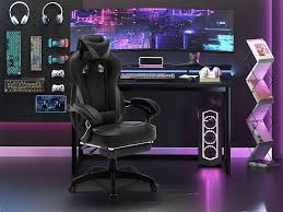 WOLTU BS71rt - Appuie Tête Repose Pieds Similicuir pour Setup Gaming