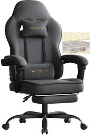 WOLTU Ergonomique Appui Tête Repose Pieds Technique - Chaise Gaming 150kg de Charge
