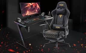MAX Gaming Repose Pieds Ergonomique Appui Tête - Chaise Gaming Qui S'Allonge