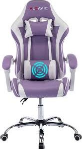 Fauteuil Repose Pieds Ergonomique ALEAVIC - Chaise Gaming Violet