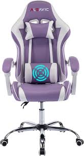Fauteuil Repose Pieds Ergonomique ALEAVIC - Chaise Gaming Violet