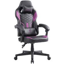 Fauteuil Lombaire Ergonomique Réglable Dowinx - Chaise Gaming Violet