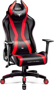 Chaise Gaming Diablo Accoudoirs Ergonomique Dinclinaison Noir Rouge