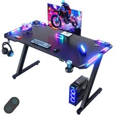 Bureau Gaming Ergonomique Devoko 120×60cm avec Porte Gobelet