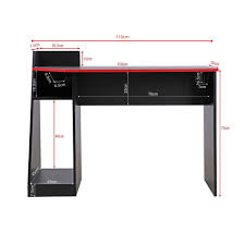 Bureau Gaming 110x50 avec Compartiments de Rangement
