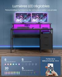 Vasagle Multiprise Informatique Rangement LWD094B56 - Idéal pour votre bureau gaming 90cm