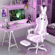 Fauteuil Ergonomique Ferghana avec Repose-Pieds et Appui-Tête - Bureau Gaming Violet