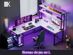 ODK Réversible Dordinateur pour un Bureau Gaming Violet