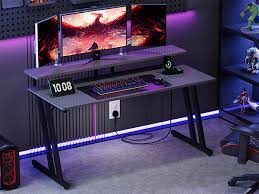 Bureau Gaming Ergonomique Dripex - Plateau Carbone Violet