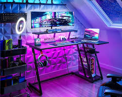 ODK Lumières Électriques Moniteur Rangement pour un Bureau Gaming Violet Éblouissant