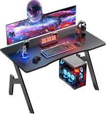 Bureau Informatique Ergonomique HLFURNIEU en Carbone - Idéal pour les Gamers