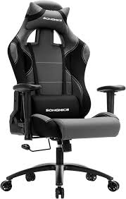 Fauteuil Gaming SONGMICS avec Support Lombaire et Coussin - Chaise Gaming Noir