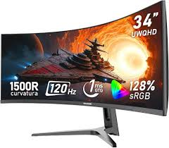 Gawfolk Incurvé Computer Moniteur Vue - Écran Gaming 120 FPS