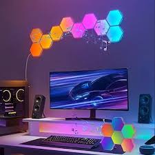 Veilleuse Géométrique Hexagonale Jinlaili - Lumières LED pour Gaming