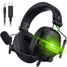 Casque Audio Gaming WESEARY avec Coussinets Mémoire et Éclairage LED