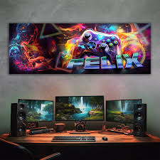 Tjapalo® Tableau Chambre Personnalisable pour les Passionnés de Gaming