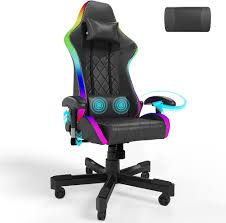 Chaise Gaming LED avec Massage Ergonomique