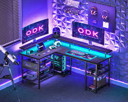 ODK Bureau Réversible Étagère 150×102 : L'élégance pour votre déco bureau gaming