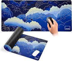 Tapis de Souris Nuages Dorés - Grand Tapis de Souris Gaming